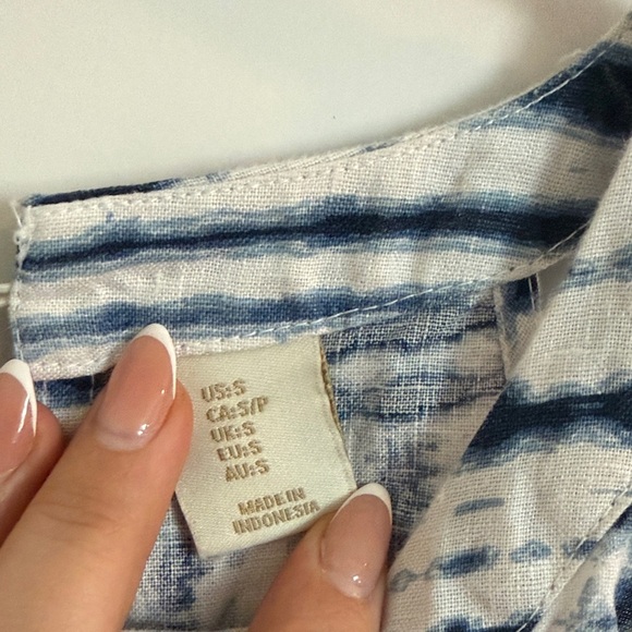 Cynthia Rowley 100% Linen Blue Tie Dye Halter Dress Size S - Picture 6 of 9